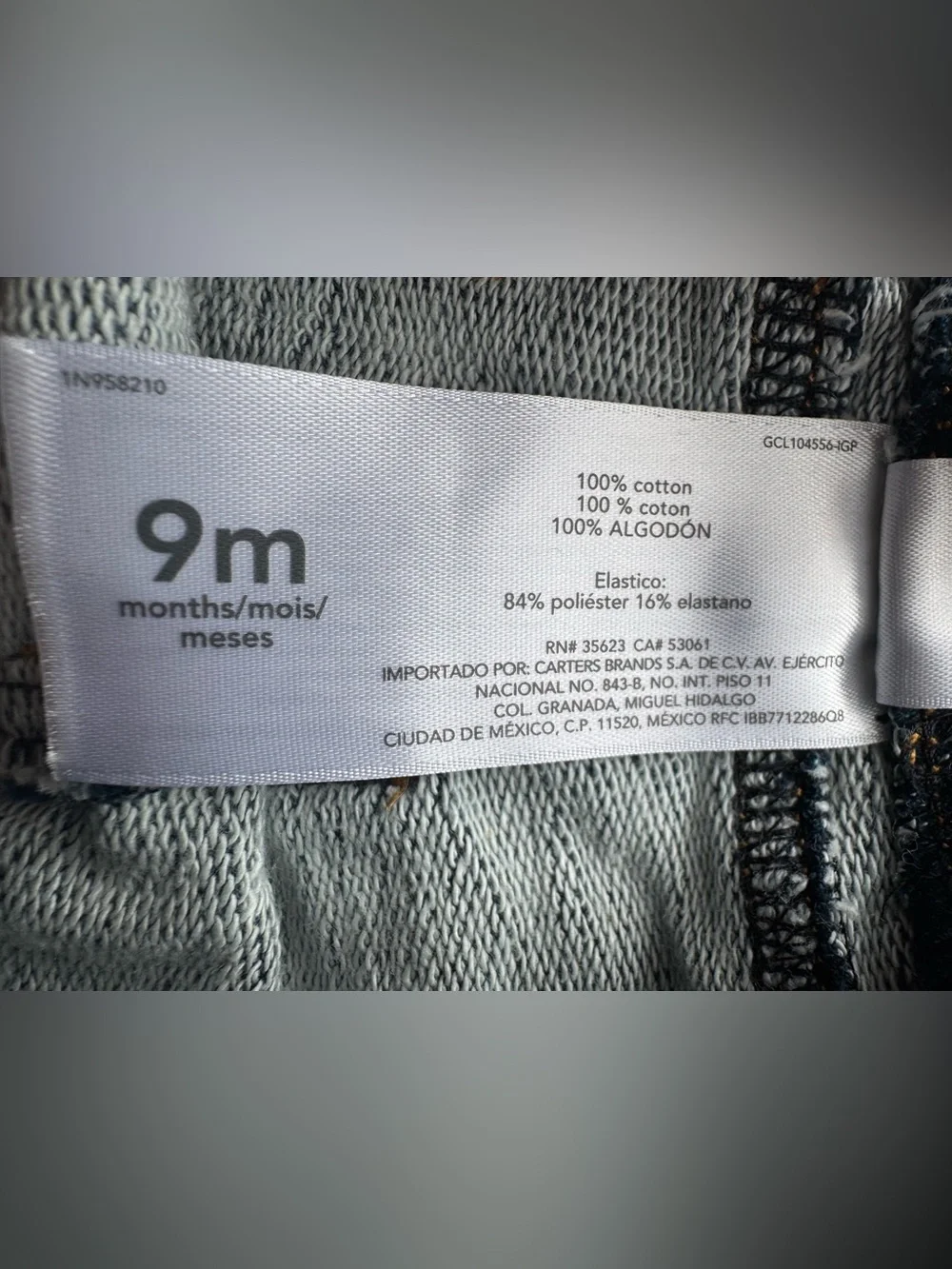 Carter’s 9M Pull On Baby Jeggings Soft Denim Look Pants